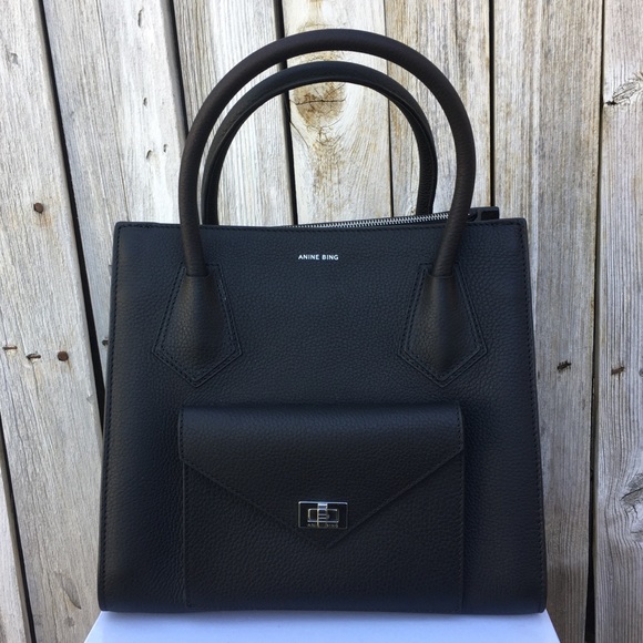 NWT Anine Bing Madison Handbag Leather Black - Picture 3 of 16